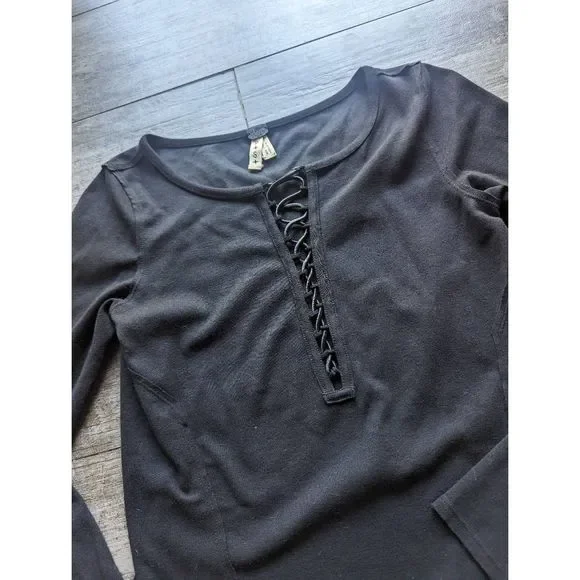 FREE PEOPLE Jacquie Laced Front Long Sleeve Top - Picture 4 of 6